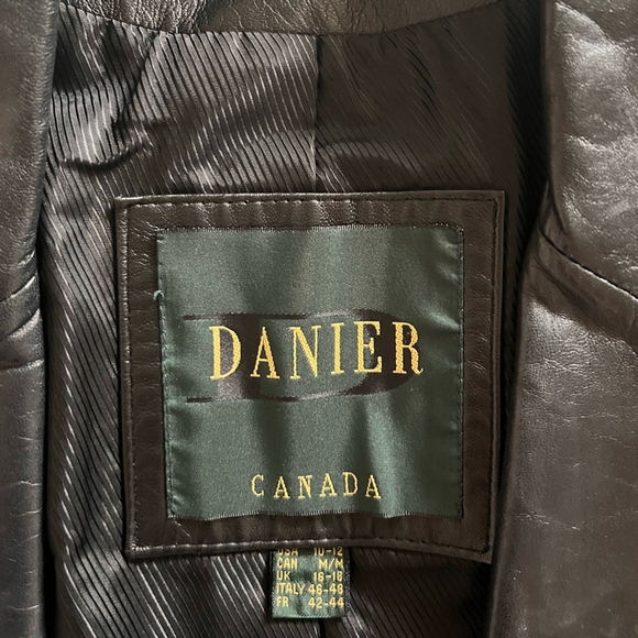 Vintage Danier Leather Black Blazer Jacket Size Medium - Picture 12 of 12